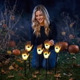 thumbnail image 5 of 10 Pack Halloween Skeleton Hand Stake Lights, 11 X 8 Inch Spooky Halloween Decorations, Solar Powered Outdoor Waterproof Led Path Lights for Yard Garden Lawn Halloween Decor, 5 of 6