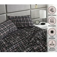 thumbnail image 6 of Ruvanti Flannel Sheets Queen Size - 100% Cotton Brushed Bed Sheet Sets - Deep Pockets 16 inches (Fits up to 18") - All Seasons Breathable & Super Soft - Warm & Cozy - 4Pcs - Peach & Black Plaid, 6 of 9