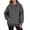 Dark Gray, variant on Bibifish Womens Hoodies Casual Solid Color Long Sleeve Drawstring Pullover Tops Spring Fall Comfy Pocket Stylish Commuter Sweatshirts