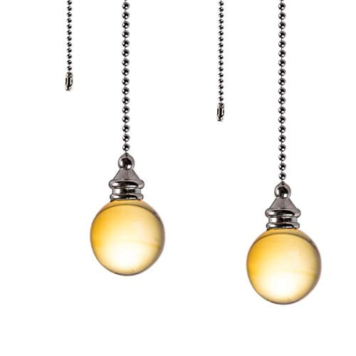 Ceiling Fan Pull Chain 2pcs 30mm Diameter Yellow Crystal Ball 20 Inches Pulls Set With Connector Ornaments Lighting Accessories Com Ceiling Fan Pull Chain 2pcs 30mm, Ceiling Fan Pull Chain Ornaments