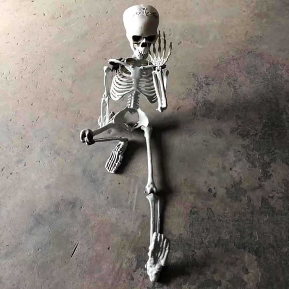 Full Size Human Skeleton Model - 5.8ft Realistic Anatomy Decor with Poseable Joints, Durable Plastic Halloween Prop for Indoor Outdoor Haunted House Party