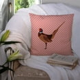 thumbnail image 3 of Carolines Treasures BB7930PW1414 Ring Necked Common Pheasant Pink Check Fabric Decorative Pillow, 14 x 14 in., 3 of 4