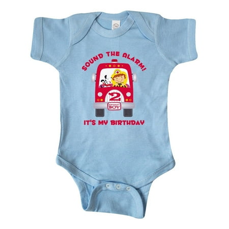 

Inktastic Fire Truck 2nd Birthday Boy Gift Baby Boy Bodysuit