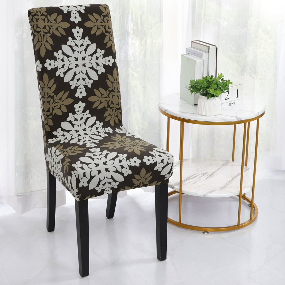 1 Piece Polyester Spandex Chair Covers Easily Washable, Beige Brown