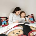thumbnail image 4 of Manfei Cartoon Red Bear Child Twin Bedding Sets 7-Piece, Merry Christmas Bedding Comforter Set, Stripes Plaid Buffalo Reversible Sheet Sets, Ultra Soft Home Decor, 4 of 7