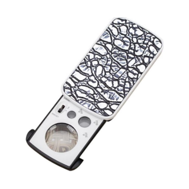 Acrylic Lens 30X 60X 90X LED Light Slide-out Jewelry High Resolution Pocket Magnifying Glass Magnifier Loupe Batteries Included Accessories