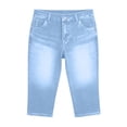 thumbnail image 4 of Kilaqueen Jeggings for Women Pull On Skinny Capri Jeans Stretchy High Waisted Faux Denim Capri Leggings Casual Cropped Yoga Pants, 4 of 5