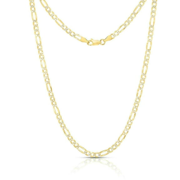 Sterling Silver Made in Italy 14K 4mm Figaro chain necklace /  Curb Chain Necklace / Fashion Jewelry / Gift for Him / Chain Necklace