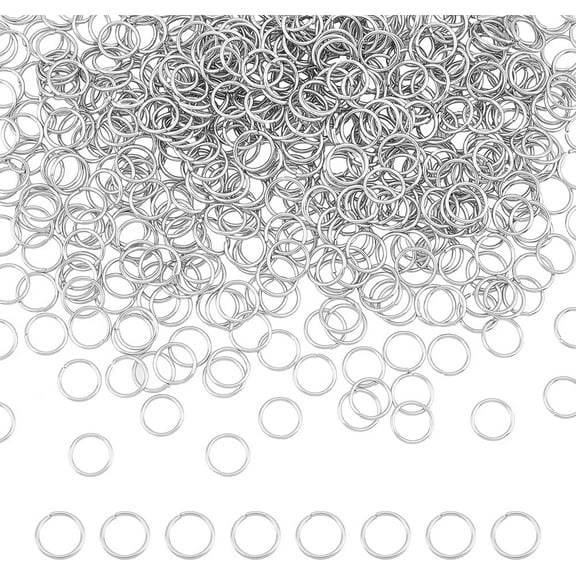 500Pcs 10mm Jump Rings 18 Gauge Stainless Steel Open Jump Rings Round Jump Rings Jewelry Accessories for DIY Bracelet Earring Jewelry Making Necklace Repair