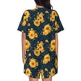 thumbnail image 6 of Haiem Blue Striped Sunflower A Pattern Pajama Set for Women 2 Piece Lounge Set Short Sleeve Tops and Shorts Soft Sleepwear-X-Large, 6 of 7