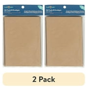 (2 pack) Hello Hobby A6 Blank All Occasion Greeting Cards with Envelopes, Kraft, 4.25" x 6.25" (12 Count)
