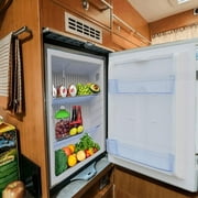 Smad Quiet 110V/12V Compact Refrigerator RV Truck Caravan Car Fridge Reversible Door 2.1 Cu ft Lock