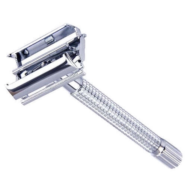 Men's Traditional Classic Double Edge Chrome Shaving Safety Razor + 5 Blades Set