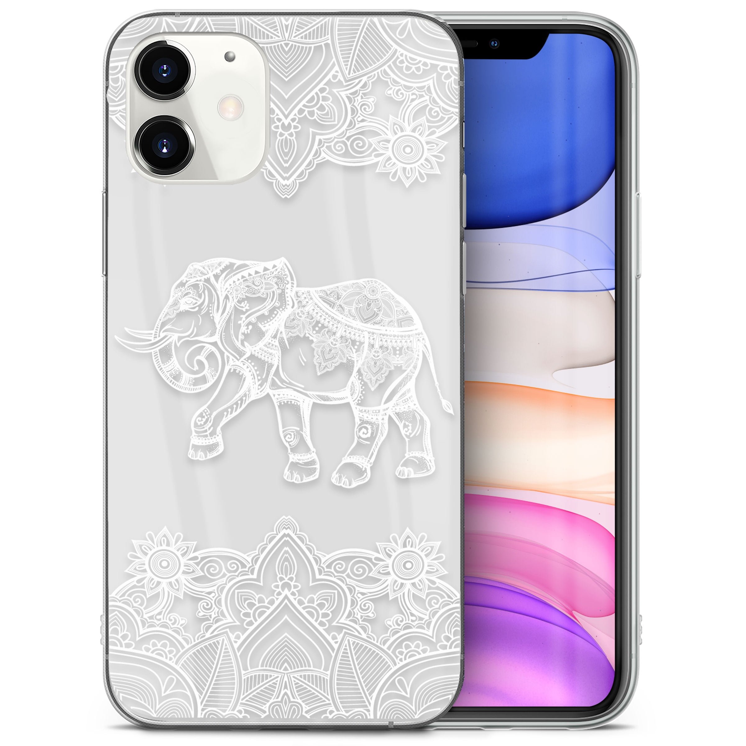 Case Yard iPhone-X Case Clear Soft & Flexible TPU Ultra Low Profile Slim  Fit Thin Shockproof Transparent Bumper Protective Cover Drop Protective  Cell Phone Cases (Royal Elephant Mandala) 
