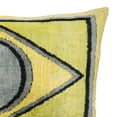 thumbnail image 4 of Golden Eye Silk Velvet Ikat Throw Pillow, 16" X 24", 4 of 5