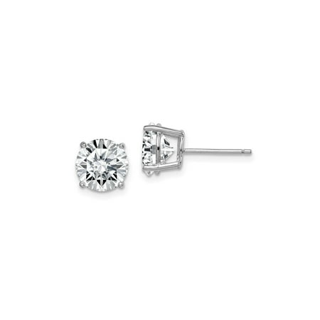 925 Sterling Silver 1 Ct Round White Cubic Zirconia Stud Earrings