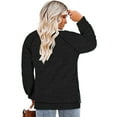 thumbnail image 3 of LANREMON Womens plus size tops long sleeve shirts tunic crew neck sweatershirts fashion 2024 fall Oversized Flowy Blouse Casual clothes Black, 3 of 5