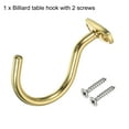 thumbnail image 3 of Uxcell Bridge Stick and Ball Rack Hooks Snooker Table Pool Cue Racks Hook, Gold Tone, 3 of 5
