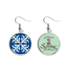 thumbnail image 1 of Patron de flor azul Talavera ilustracion Colgante decorativo temporada pendientes de primavera joyas Unbranded M, 1 of 3