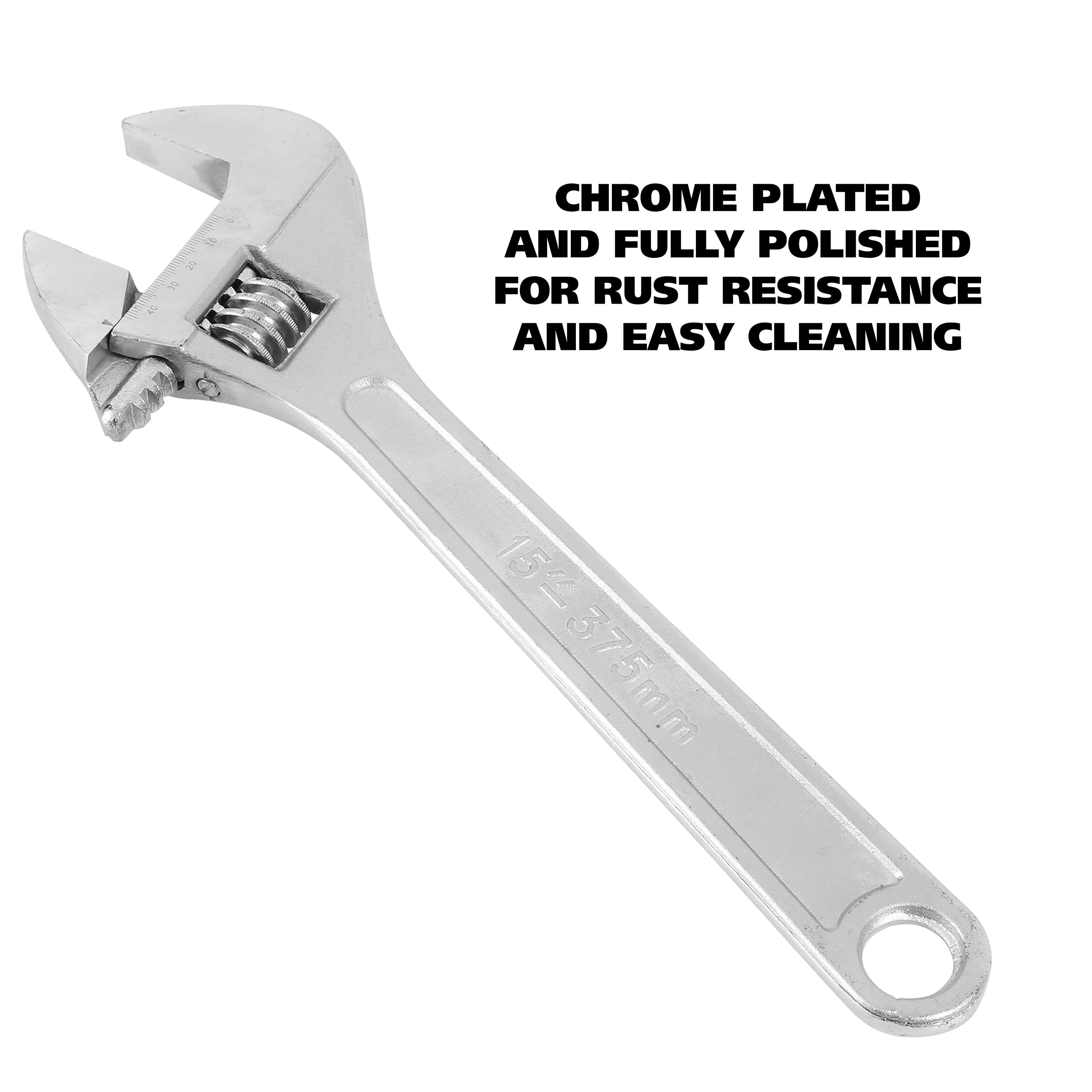 GreatNeck Adjustable Wrench, Drop Forged Steel, 15 inch
