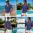 thumbnail image 4 of Xixirimido Celestial Vibrant Stars Print Hawaii Couple Matching Outfit Men's Hawaiian Shirt and Women's Summer Sleeveless Dress Soft Midi Beach Dresses Matchable Couple Outfits, XL, 4 of 7