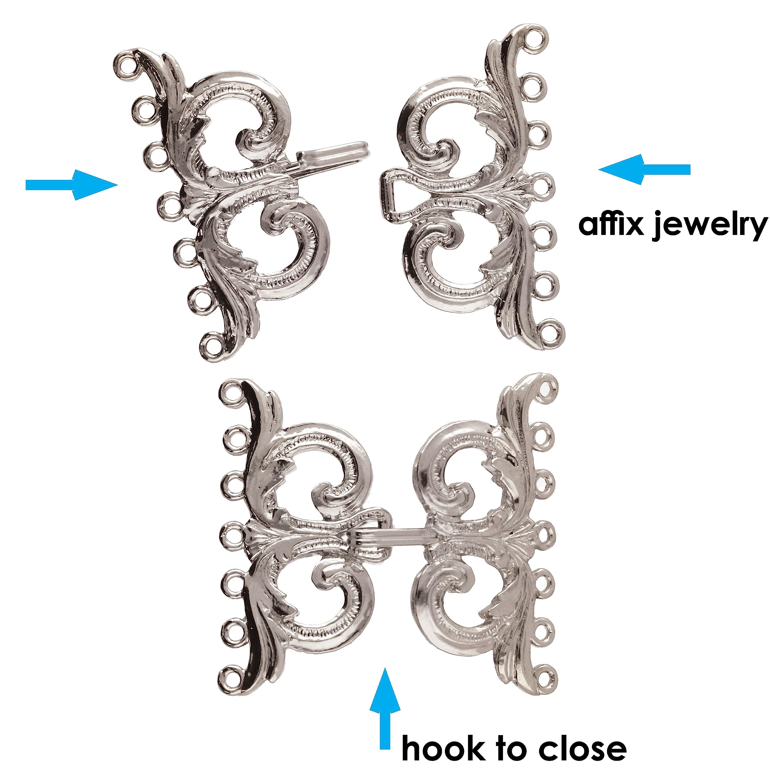 The Beadsmith Lobster Claw Clasp - Silver Color, 43 x 34 mm, for 7 Strand Designs, 1pc