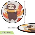 thumbnail image 2 of Coolnut Autumn Sloth Leaves Christmas Tree Mats Waterproof Tree Skirt, Fall Animals Maple Xmas Tree Stand Tray Mat Floor Protector Pad for Holiday Party Decoration, 28.3", 2 of 6