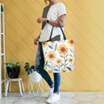 thumbnail image 4 of FORMRS Womens Canvas Tote Bag with Zipper Inner Pocket Shoulder Handbag, Sunflowers and Leaves Pattern, 4 of 7