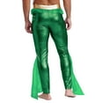 thumbnail image 2 of TiaoBug Mens Mermaid Pants King of The Sea Costume Metallic Shiny Fishscale Print Tights Leggings Green L, 2 of 6
