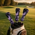 thumbnail image 3 of Yuyamidu Purple Butterfly Golf Club Head Covers for Club Protective, Purple Flowers Golf Headcover Waterproof PU Leather Golf Accessory Gifts for Women, 3 of 8