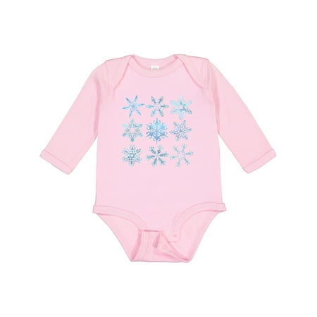 

Inktastic Winter Snowflakes Boys or Girls Long Sleeve Baby Bodysuit