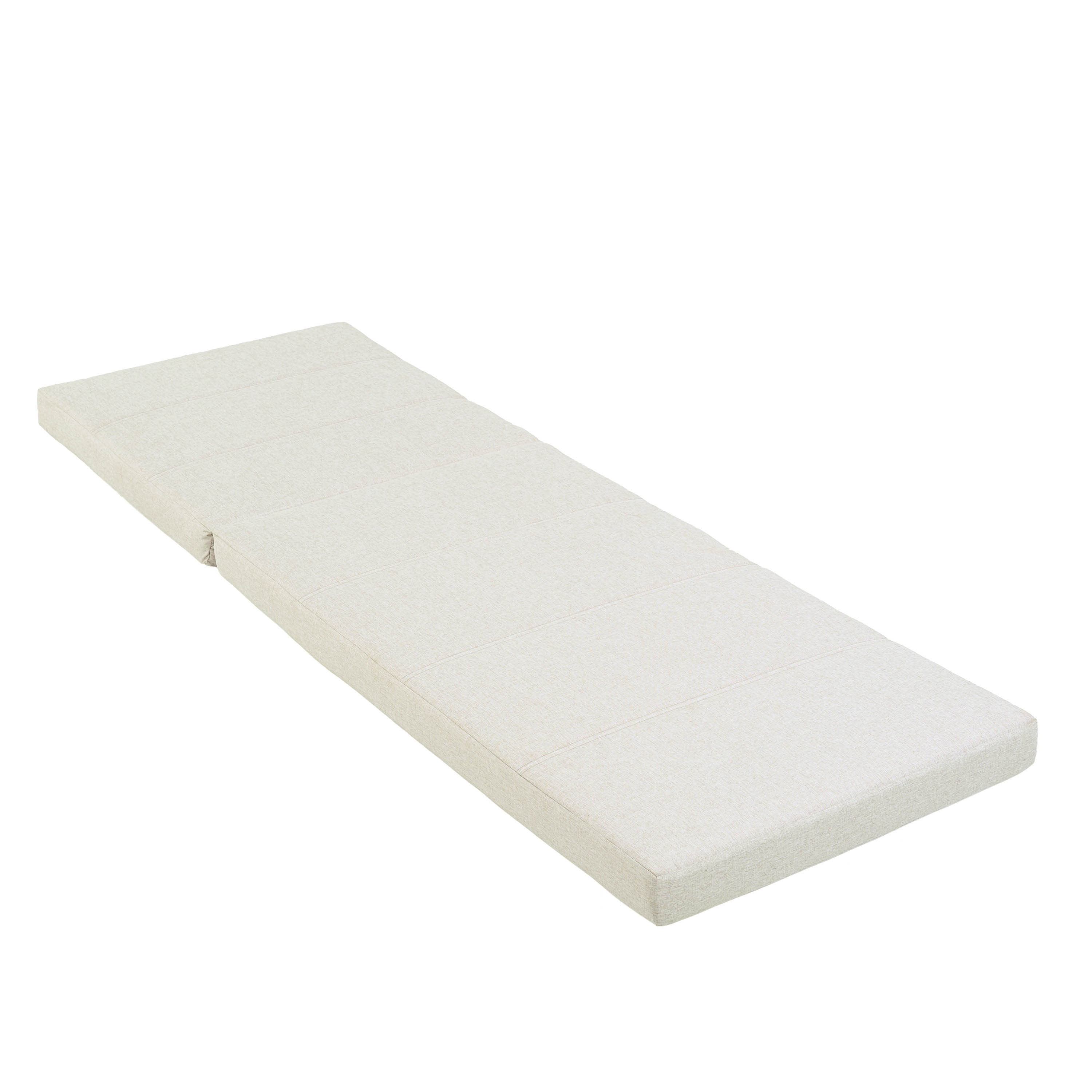 Outdoor Chaise Lounge Cushion Only, Water-Resistant Patio Lounge Chair Cushion with Removable Cover, Beige