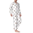 thumbnail image 2 of Fuzoiu Bbaseball Dog Print Men's Long-Sleeved Pajama,Lounge Button Down Nightwear,Mens Notch Collar Pajama Set -Small, 2 of 7