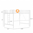 thumbnail image 3 of UBesGoo Queen Metal Loft Bed Frame with Horizontal Guardrail, Vertical Ladder with Rubber Anti-Slip Pads, Safe Heavy-Duty Frame, White, 3 of 6