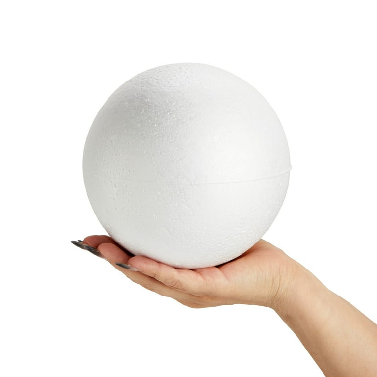 GCP Products 6Pcs 6 Inch White Foam Balls, Polystyrene Styrofoam Craft Balls  For Art Craft Household