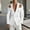 c01White, variant on LNWUY Women's Trendy Buckle Belt Blazer Coat Long Sleeve Lapel Collar Low Cut Padded Shoulder Front Open Cardigan Jacket White XL