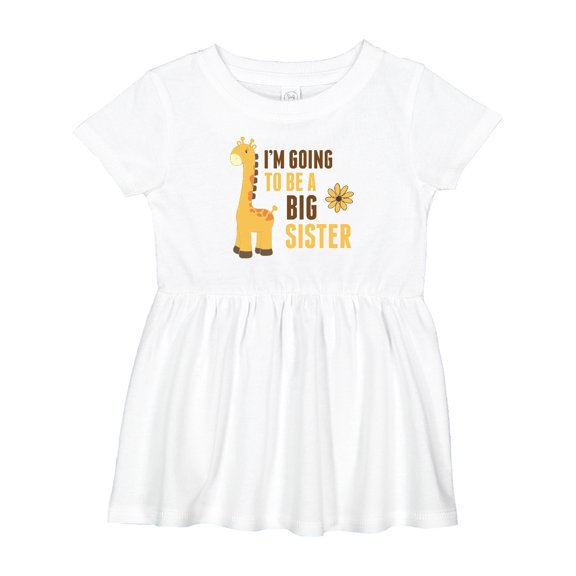 Inktastic I'm Going to Be a Big Sister Giraffe Girls Baby Dress