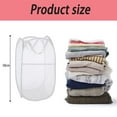 thumbnail image 2 of Mesh pop-up laundry basket is easy to open and fold, easy to store clothes storage basket portable dirty clothes basketwhite, 2 of 4