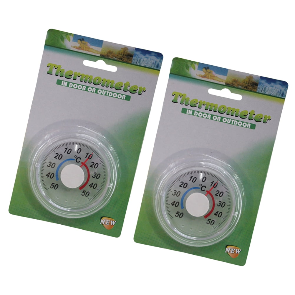 HEALEEP 2Pcs Thermometers for Home Assorted Color Round Temperature Monitoring for Backyard Settings