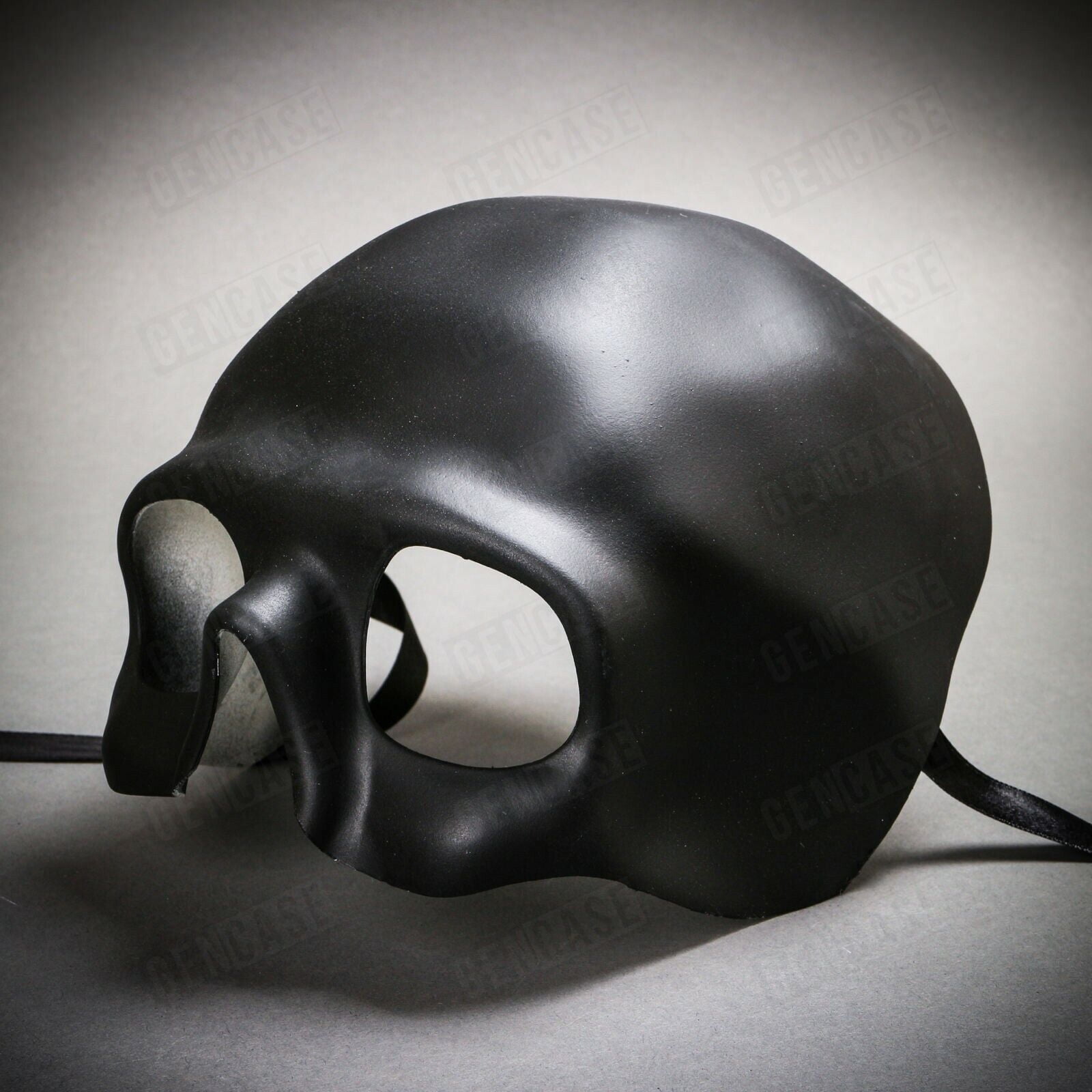 Black Skull Scary Masquerade Mask for Halloween Costume Half Face