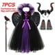 thumbnail image 5 of Disfraz de maléfica para Halloween para niñas, vestido de tutú negro de bautizo, Cosplay de demonio, Reina, bruja, ropa de fiesta de Carnaval, 5 of 5