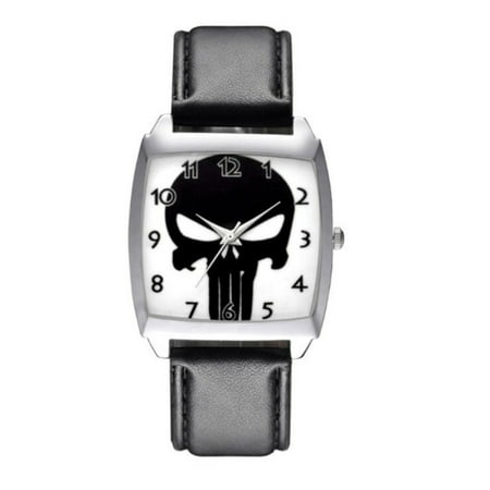 The Punisher Superhero Bad Good Guy Action Figure Black Skull Head Watch-135-P