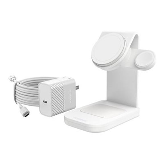 Pre-Owned OtterBox 3-in-1 Charging Station with MagSafe 15W - Brilliant Opera White