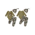 thumbnail image 2 of Caoirhny Baby Boys 3PCS Outfit Sets Long Sleeve Crew Neck Elk Embroidery Romper Camouflage Pants Hat, 2 of 9