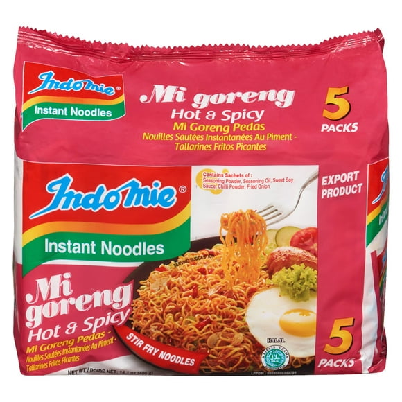 Indomie Instant Noodles Mi goreng Hot & Spicy Pedas (5 PACK), 80g x 5