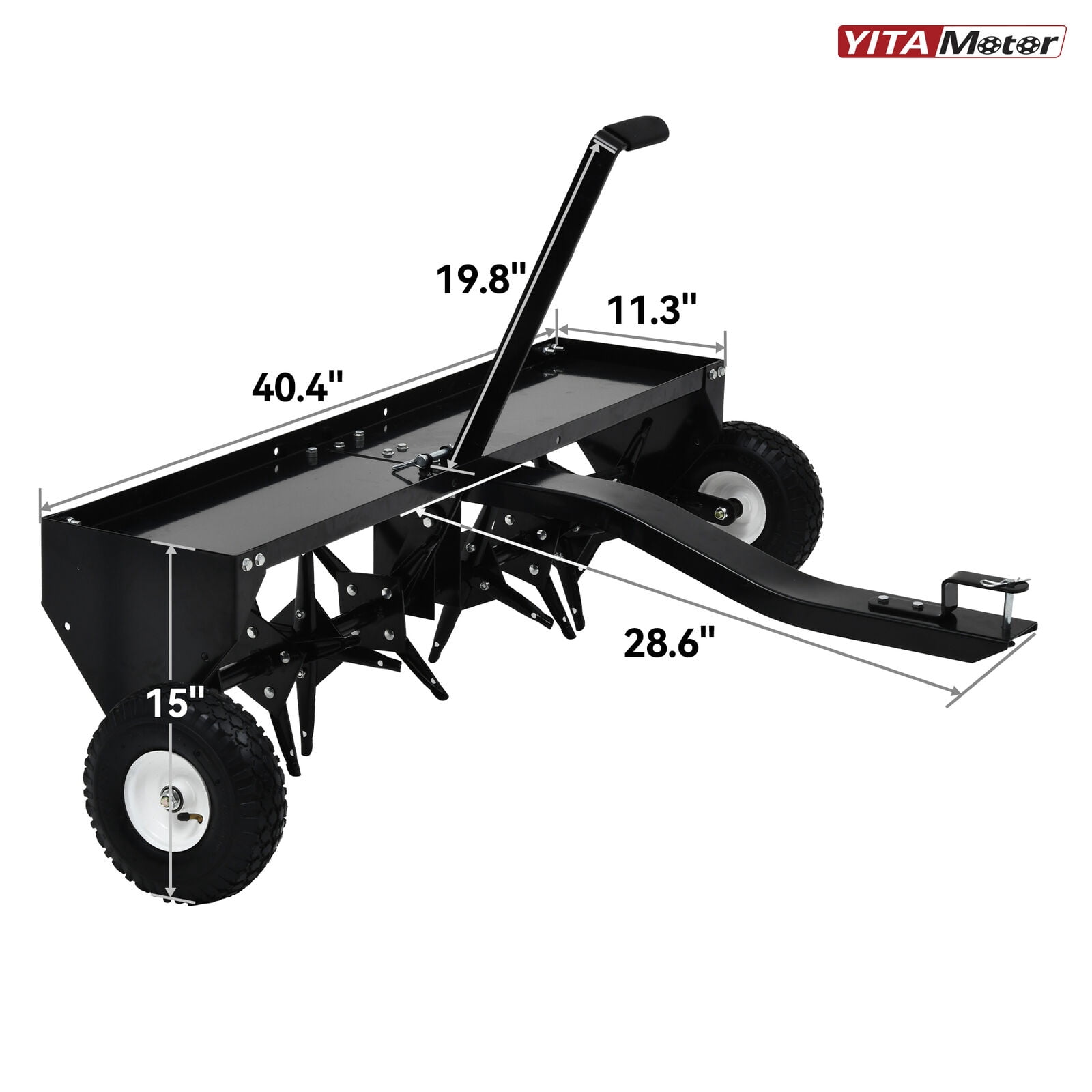 RVNI 40" 101CM Tow Plug Lawn Aerator Lawn Spike Aerator Lawn & Garden Steel Heavy Duty Universal Hitch