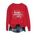 thumbnail image 2 of Craaazy Women's Heart Print Long Sleeve Valentines Shirts Round Neck Tops Gifts, 2 of 6