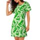 thumbnail image 2 of Fotbe Green Lizard Bata de Dormir para Mujer con Estampado, Camisón de Algodón de Manga Corta, Ropa de Dormir Casual, 2 of 6