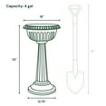 thumbnail image 5 of Bloem 32-in Tall Grecian Urn Resin Pedestal Planter - Charcoal Gray, 5 of 6