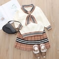 thumbnail image 2 of TAIAOJING Baby Girl Clothes Cute Toddler Little Long Sleeve Knit Sweaters Plaid Skirt Set School Style Outfits 18-24 Months, 2 of 9